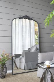 66" x 36" Full Length Mirror, Arched Mirror Hanging or Leaning Against Wall, Large Black Mirror for Living Room