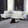 White Faux Leather Living Room Sofa Set A