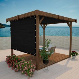 Shade Fabric Black Sun Shade Cloth with Grommets for Pergola Replacement Shade Cover Canopy Cable Zip Ties (Color: Black, size: 6ft x6ft)