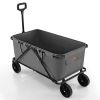 Collapsible Folding Wagon Cart with Adjustable Handlebar