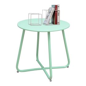 Round Coffee Table Patio Side Table for Outdoor (Type: Coffee Tables, Color: Macaron blue)