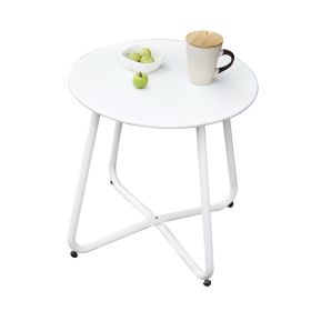 Round Coffee Table Patio Side Table for Outdoor (Type: Coffee Tables, Color: White)