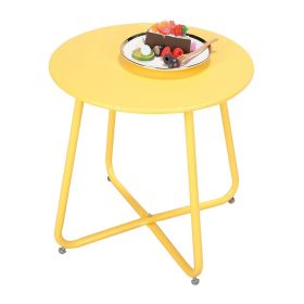 Round Coffee Table Patio Side Table for Outdoor (Type: Coffee Tables, Color: Yellow)