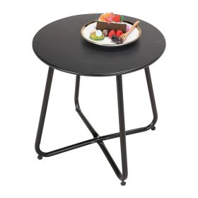 Round Coffee Table Patio Side Table for Outdoor (Type: Coffee Tables, Color: Black)