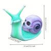 1pc Resin Snail Skull Statue, Snail Garden Animal Sculpture, Halloween Skull And Snail Indoor Outdoor Patio Lawn Courtyard Decoration Home Deor