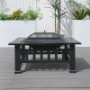 Durable Outdoor Fire Pit Table for Wood Burning with Accessories