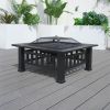 Durable Outdoor Fire Pit Table for Wood Burning with Accessories