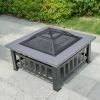 Durable Outdoor Fire Pit Table for Wood Burning with Accessories