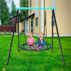 Metal Swing Stand Swing Sets for Backyard,Powder Coated Swing Frame of Swing Set with Extra Side Bars,Heavy-Duty A-Frame Outdoor Swing Fits Swing Chai