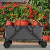 Collapsible Folding Wagon Cart with Adjustable Handlebar