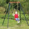 Metal Swing Stand Swing Sets for Backyard,Powder Coated Swing Frame of Swing Set with Extra Side Bars,Heavy-Duty A-Frame Outdoor Swing Fits Swing Chai