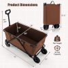 Collapsible Folding Wagon Cart with Adjustable Handlebar