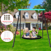 Metal Swing Stand Swing Sets for Backyard,Powder Coated Swing Frame of Swing Set with Extra Side Bars,Heavy-Duty A-Frame Outdoor Swing Fits Swing Chai