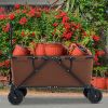 Collapsible Folding Wagon Cart with Adjustable Handlebar