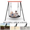 Metal Swing Stand Swing Sets for Backyard,Powder Coated Swing Frame of Swing Set with Extra Side Bars,Heavy-Duty A-Frame Outdoor Swing Fits Swing Chai